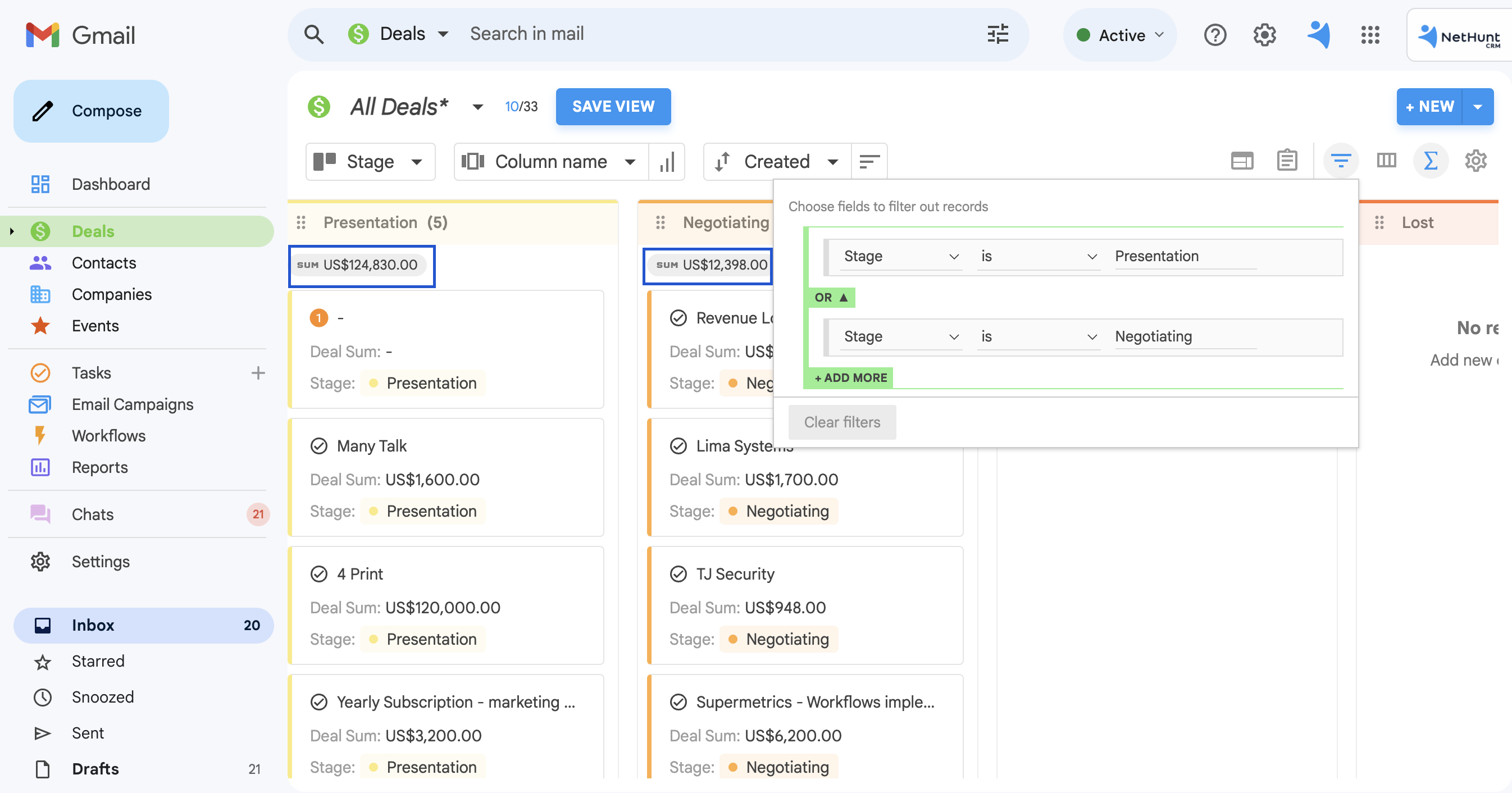 nethunt crm yojgt
